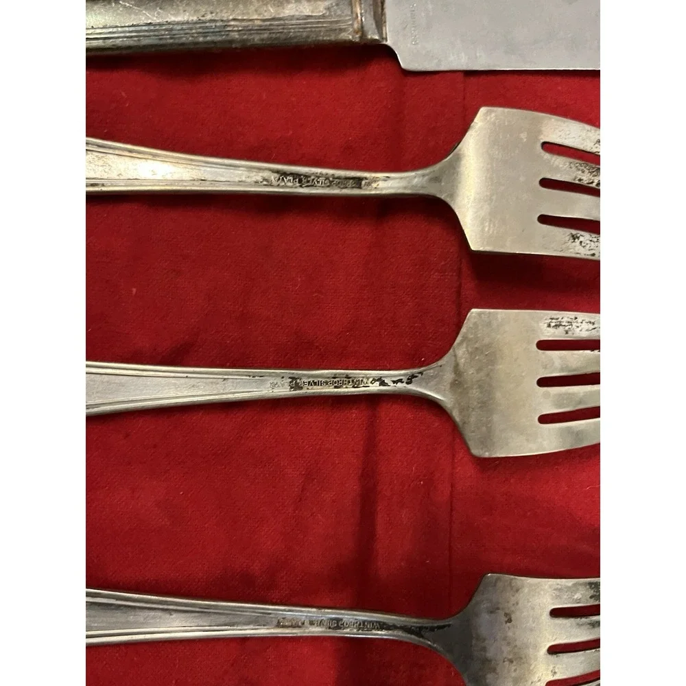 Antique Vintage Silverplate Flatware 16 Lot Oneida Rogers 1800s 1900s With Case